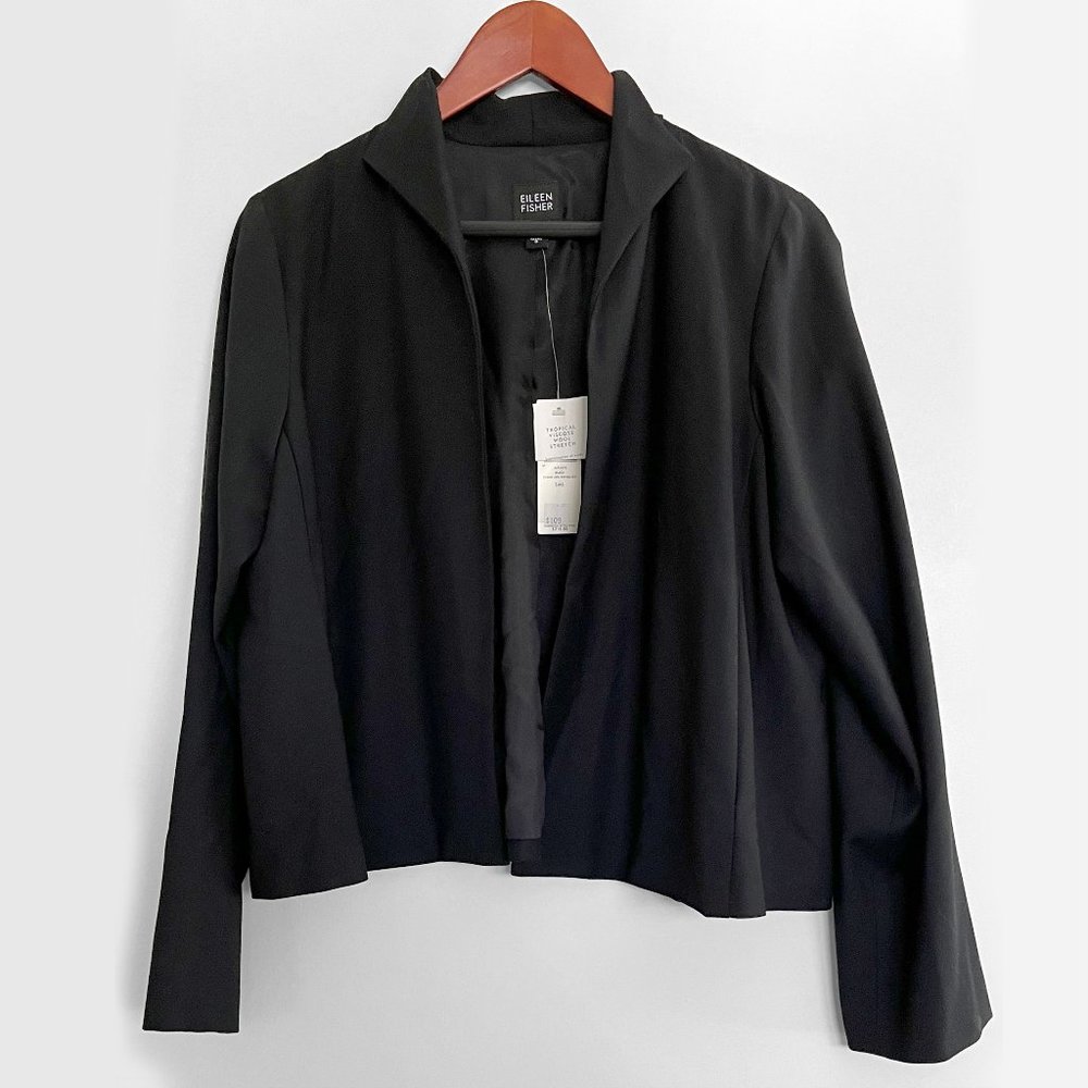 Eileen Fisher Stand Collar Swing Open Jacket - Picture 2 of 6